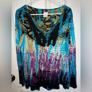 🦋 Amazing Tie Dye Sequins, Bead, Crochet Blouse